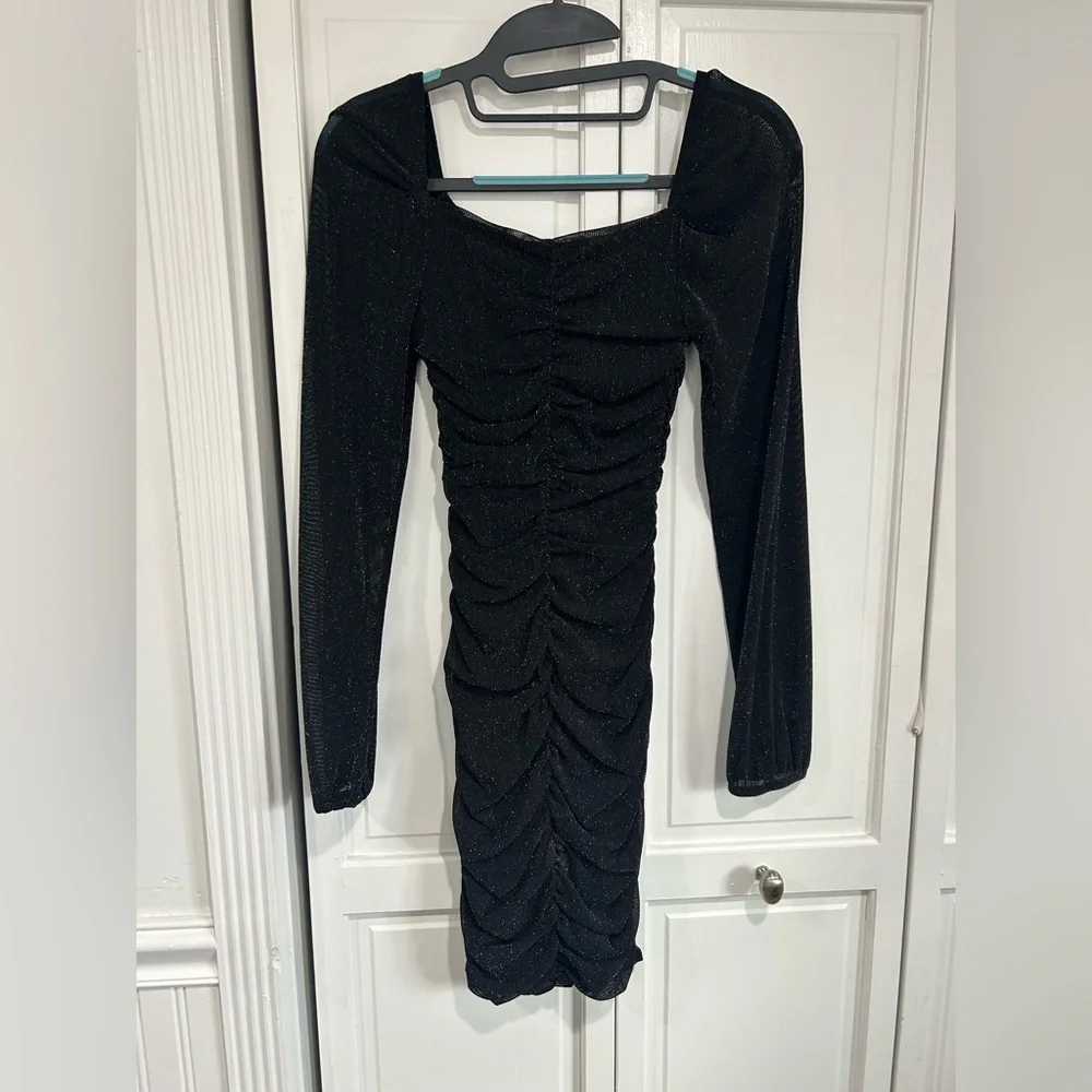 Black Ruched Dress - Picture 6 of 7